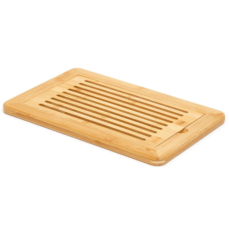 RoyalHouse Large Premium Natural Bamboo Bread Cutting Board with Crumb