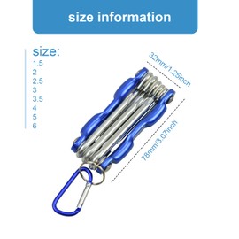 Homiladi Allen Key Set | Folding Security Torx Key Set | Allen Key Screwdriver Set | Professional Hex Key Set with Tamper Proof Holes for Home DIY Repair （8PC*6 * 1.5-6