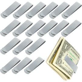 YOSMAKIY Slim Money Clips 24pcs Metal Money Clip Stainless Steel Money Clips Minimalist Wallet Clip Closure - Silver