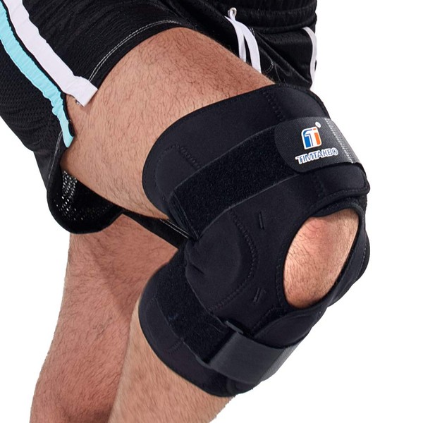 T TIMTAKBO Plus Size Hinged Knee Brace for Big Wide Leg Brace,Compression Neoprene Wrap Knee Support for Knee Stabilizer,Arthritis Pain,Ligament Injury,Sprain,Patella Surgery-5XL fit calf 24.5-28.5"