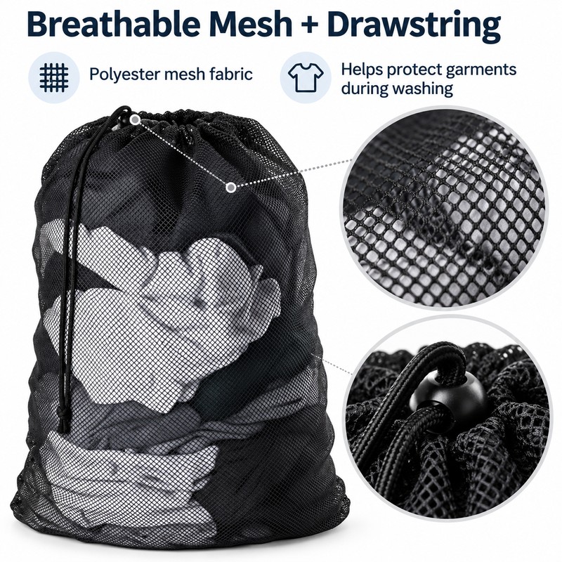 2 Pack Large Mesh Laundry Bags – 23.62 × 35.43