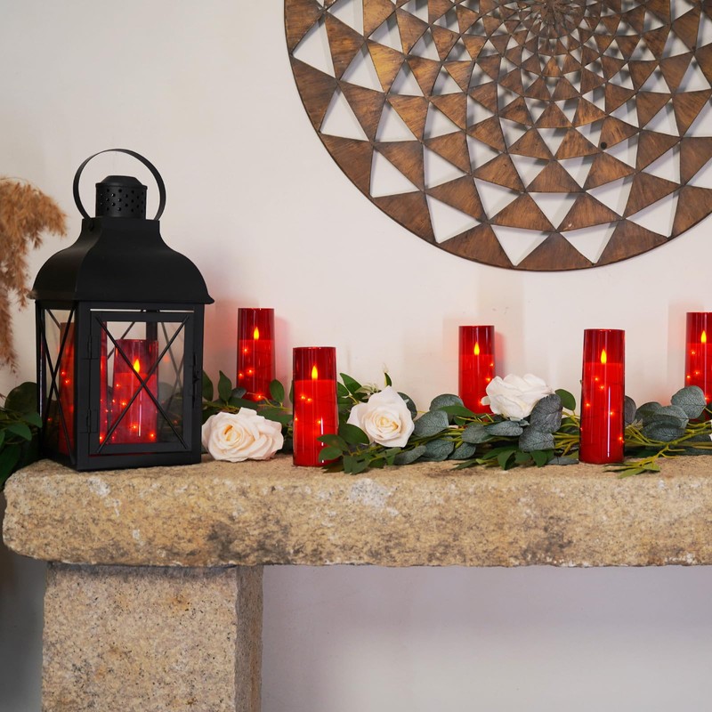 Raycare Flameless Candles with Embedded Star String, 9 Pcs Battery