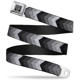 Buckle-Down Buckle-Down Seatbelt Belt Chevron XL Accessory, Chevron Weathered Black/Grays, 1.5" Wide - 32-52 Inches