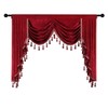 ELKCA Thick Chenille Window Curtains Valance for Living Room Burgundy