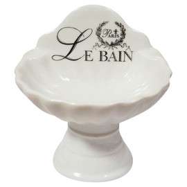 Set of 4 White ceramic decorated"le Bain Paris"Empty pocket soap holder W11,2xDP9,5xH10,8 cm sized