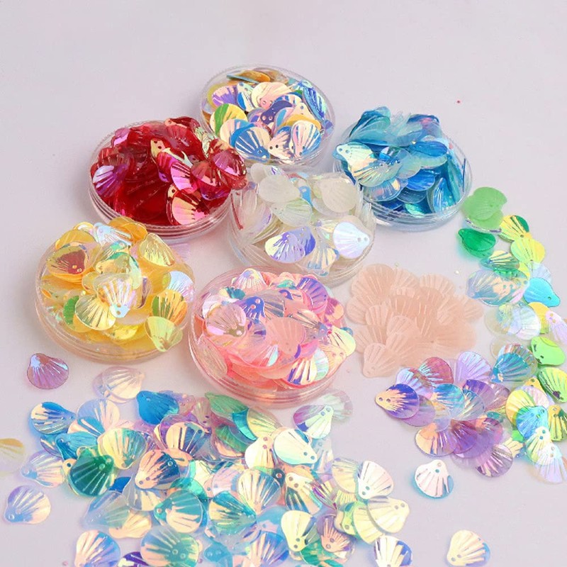 Pack of 360 Shell Sequins, Shell Shape Sequins Craft Loose