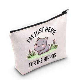 Hippo Gifts I'm Just Here for The Hippos Cosmetic Bag Animal Lover Gift (for The Hippos CA Bag)