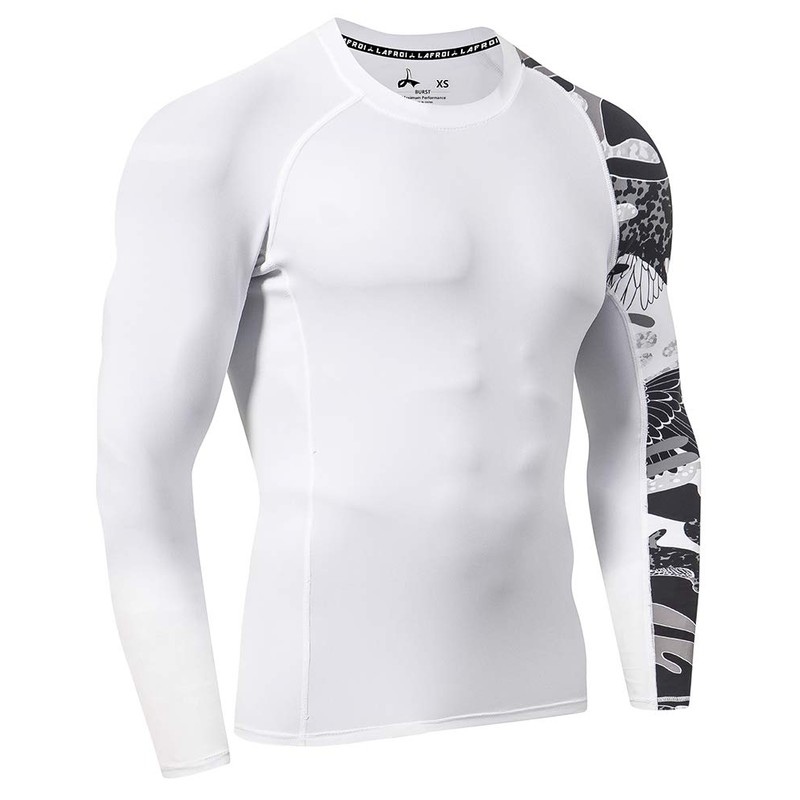 LAFROI Men's Long Sleeve UPF 50+ Baselayer Skins Performance Fit