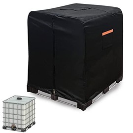 BRUXOLAY IBC Tote cover 330 gallon water tank protection cover zipper 600D heavy waterproof sunscreen material 1000L outdoor garden water tank cover