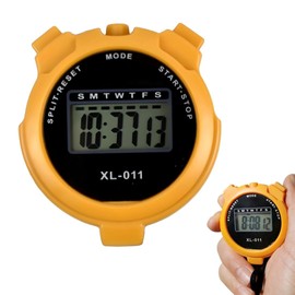 Digital Sports Stopwatch Timer, Multi-Function Large Display Stopwatch With Countdown Timer, Shockproof Sports Stopwatch For Coaches Swimming Running Sports Training Gym, StopWatch (Yellow)