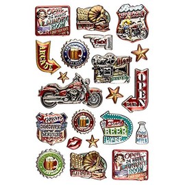 Ideen mit Herz Stickers, Decals, Sticker Sheets with Various Designs, Sheet Size 14 x 21 cm (Retro 4)