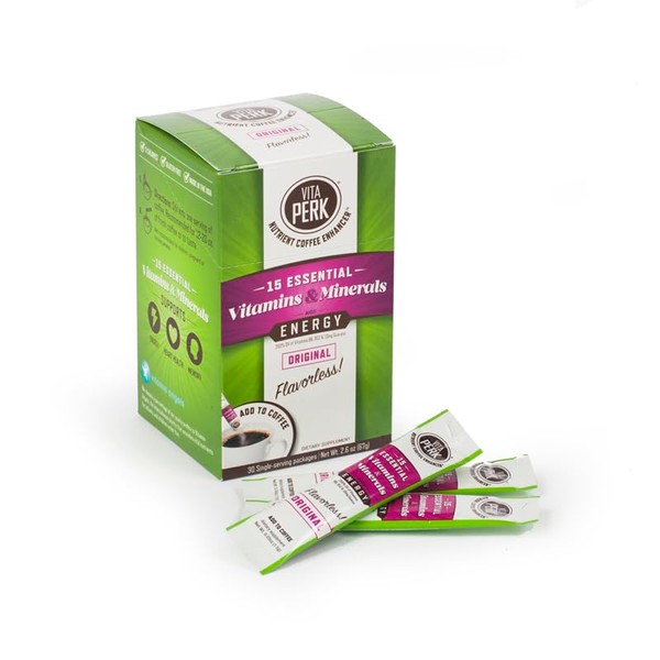 VitaPerk Energy, Original (Flavorless), 30 pack, Add HEALTHY ENERGY plus 15 Vitamins and Minerals to your favorite brewed coffee