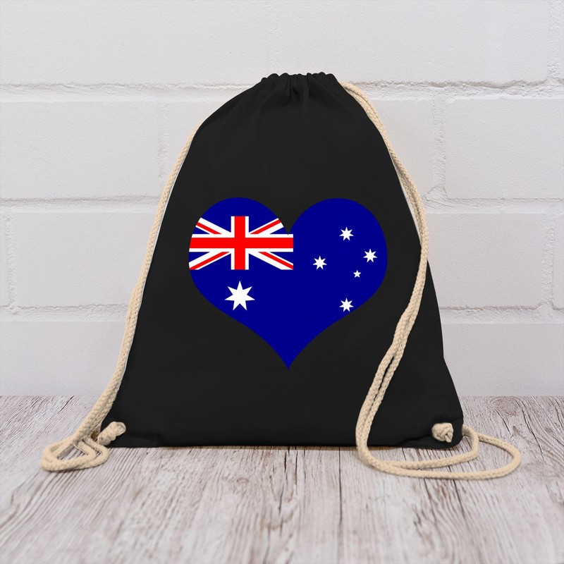 Shirtracer – Countries – Heart Australia – Cotton Gym Bag