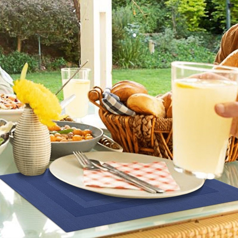 Blue Table Placemats Set of 6 - Place Mats for
