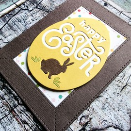 Happy Easter Bunny Dies, Letter Metal Cutting Dies Easter Eggs Die Cut,Rabbit Dies for DIY Scrapbooking Paper Photo Album Decor