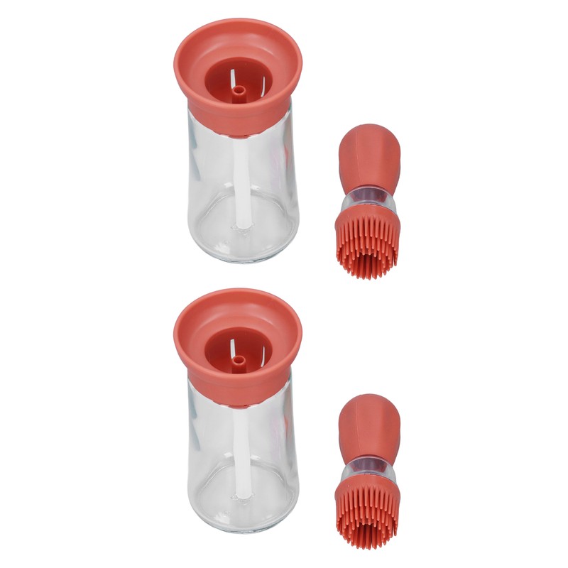 2pcs Oil Container with Silicone Brush Oil Dispenser Bottle for