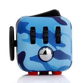 Maner Figit Toys 6 Sides Hands Heel Gadget Every Day Carry Fiddle Device Helps to Relieve Stress,Anxiety,ADHD,Autism for Adults,Blue-Camo