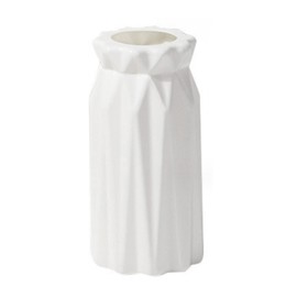 White Plastic Vases for Modern Home Decor, Nordic Style Unbreakable Tall Vase Aesthetic Decorative Flowers Vase for Wedding Dinner Table Dining Room Home Decor (D Type White)