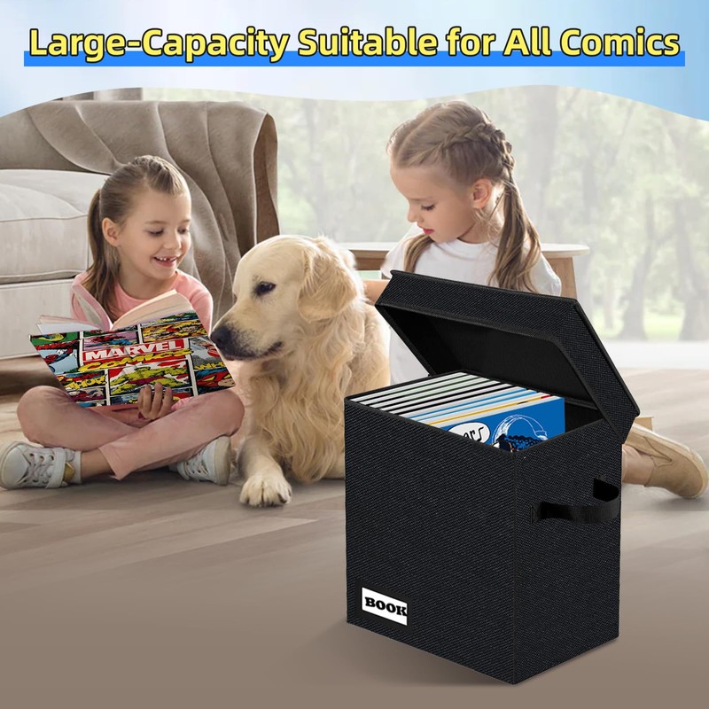 YNSZAS 5 PackCollection Comic Book Storage Boxes, Protector Organizer 11.8"