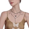Exquisite hollow butterfly pendant necklace personality multi-layered necklace retro fashionable