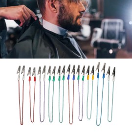 10 Pcs Bib Clips,Stainless Steel Dual Head Napkin Clamp Chain Holders for Dining,Adjustable Napkin Clip Lanyard Neck Strap Bib Clips for Elderly,Adult,Baby