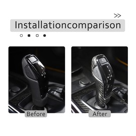 Daeiclru Real Carbon Fiber Gear Shifter Head Cover Fit for Toyota Supra GR A90 A91 MK5 2019-2022, Gear Shift Knob Cover, Interior Gear Shifter Head Trim Accessories (Style A - Black)