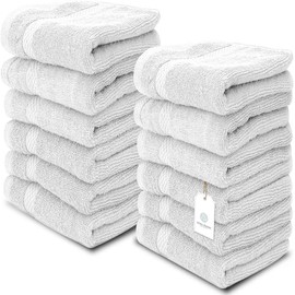 Luxury Cotton Towels - Large Hotel Spa Bathroom Face Towels - Colour: Silver Grey