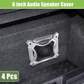 X AUTOHAUX Universal 6" Car Speaker Grills Cover Mesh Square 6 Inch Audio Speaker Subwoofer Guard Protector Case with Screws Iron Silver Tone - Pack of 4