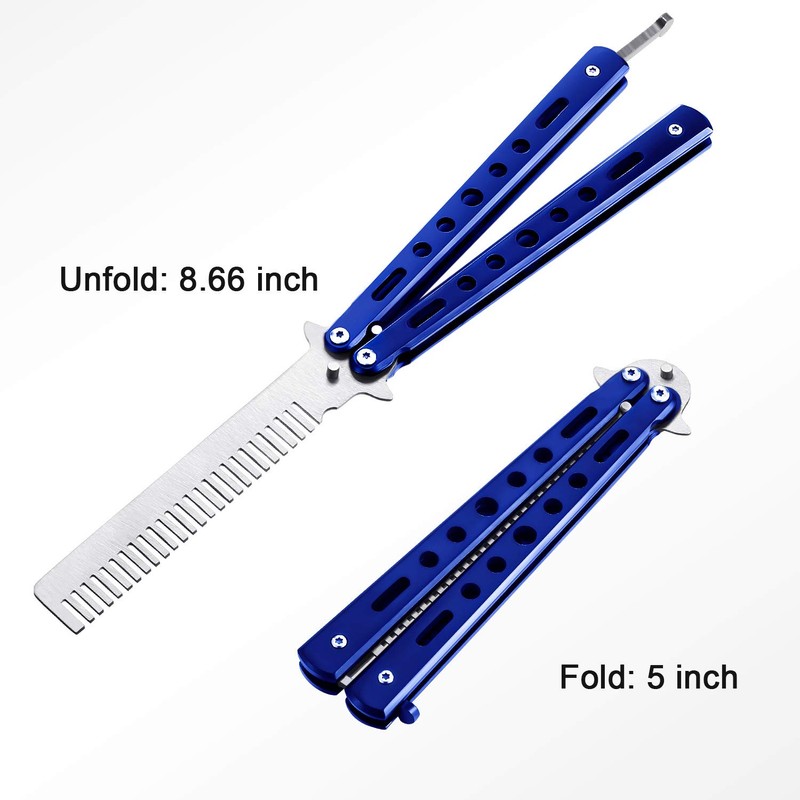 2 peines de mariposa de acero inoxidable plegables para entrenamiento