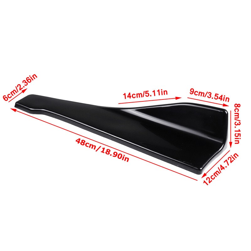ZTT Gloss Black Rear Lip Side Splitter Corner Apron Spat