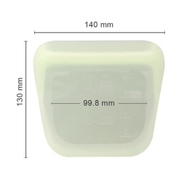 purifyou Set of 5 Reusable Silicone Storage Snack Bags 6oz / 16oz / 32oz / 64oz Self-Seal Food Storage Container for Fruits, Vegetables, Sandwiches, Dishwasher Safe & Leak-free (Cream, 6oz)