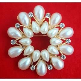 Unbranded Elegant PEARL Star Wheel MANDALA Rhinestone Vintage Inspired Style Brooch