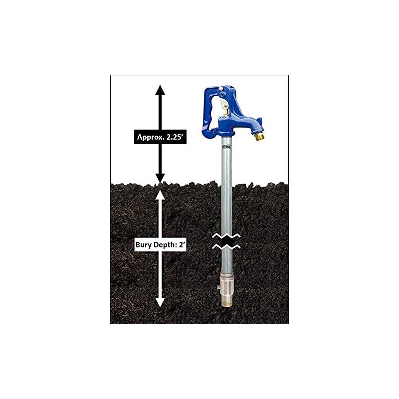 K2 Pumps LF 2' FP Yard Hydrant; L 4.25', Bury