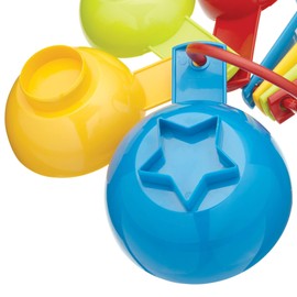 KitchenCraft Let's Make Measuring Cups and Spoons Set with Built In Cookie Cutters, Plastic, Multi Colour, 8 Pieces