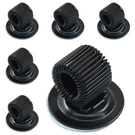 Rierdge 6 Pack Black Self Adhesive Pen Pencil Holder, Pen Holder with Adjustable Spring Loop for Notebook Clipboard in Home, School, Office