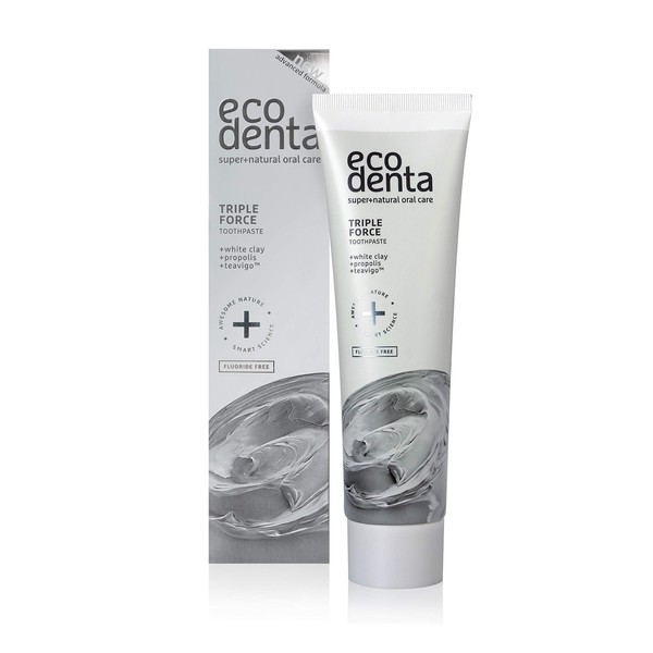 Ecological Triple Effect Toothpaste ECODENTA (97% Natural) with White Clay, Propolis and TeavigoTM by ECODENTA