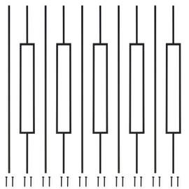 10 Pack Wrought Iron Balusters Set, LMYYGOO Iron Balusters for Staircase Interior (10, Square & Straight)