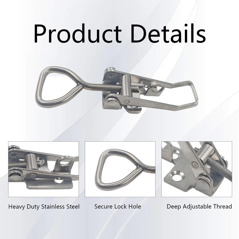 Runseaway 2Pcs Adjustable Toggle Latch Clamp with Lock Hole, Heavy