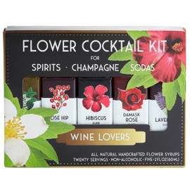 Floral Elixir Co. - All Natural Flower Syrup Cocktail Kit - Gift Set - Assortment of 5 (2 oz) Elixirs (Wine Lovers)