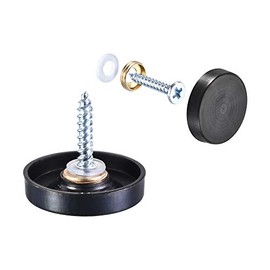 uxcell Mirror Screws, 25mm/0.98", 4pcs Decorative Cap Fasteners Cover Nails, Wire Drawing, Black 304 Stainless Steel