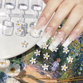 20pcs Flower Nail Charms Spring Hibiscus Flowers Nail Rhinestones 3D Mixed Colorful Nail Jewelry Summer Peach Blossom Nail Gem Floral Nail Art Supplies for Women DIY Manicure Design