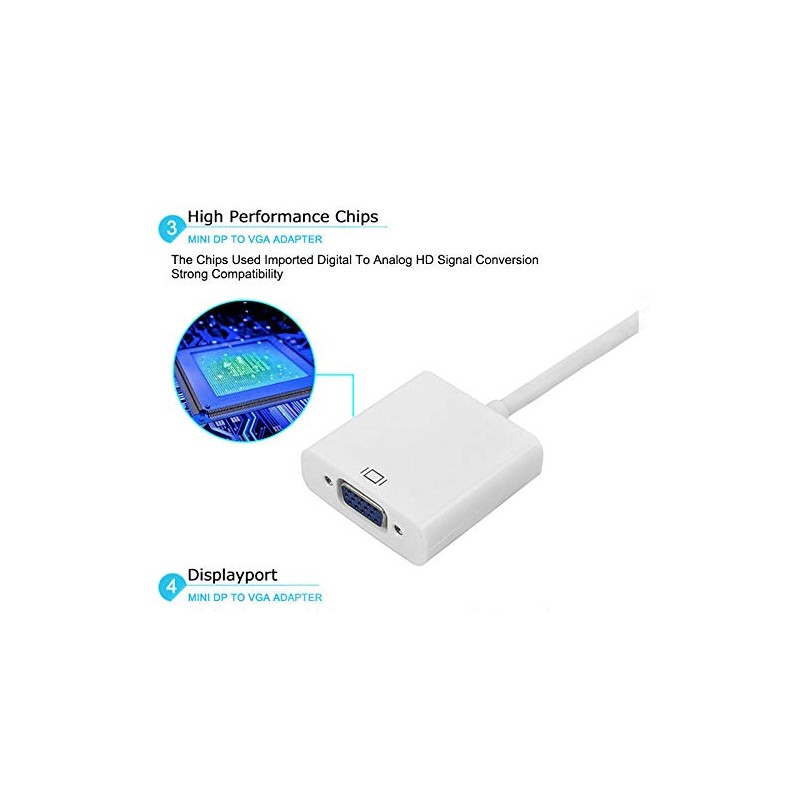 Mini DisplayPort to VGA Adapter Display Port DP for MacBook