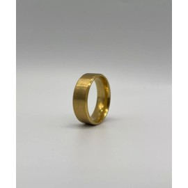 Trendy Beveled Solid Ring Stainless Steel IP Gold Minimalist Men Jewelry Size 12