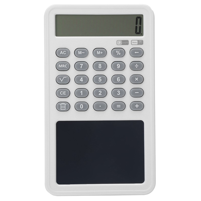Calculator Writing Tablet White LCD 12‑Digit Display Portable Painting Handwriting