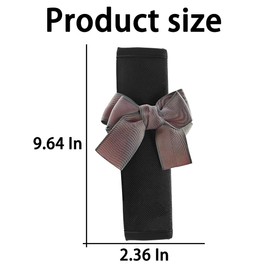 KANDUJIMU 2 Pcs Bow Tie Auto Seat Belt Cover, Soft Ice Silk Car Seatbelt Shoulder Pad for a More Comfortable Driving, Safety Strap Neck Cushion Protector, Car Accessories for Adult Kid