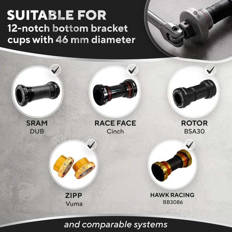 Optio Cycle Bottom Bracket Tool – Centrelock Wrench for 12-notch