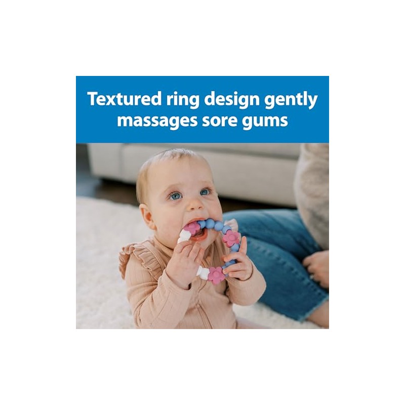 Dr. Brown's Best Friends Teething Ring, 100% Silicone Massaging Teether