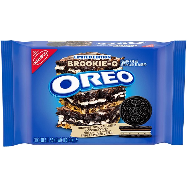 OREO Brookie-O Brownie, Original & Cookie Dough Crème Chocolate Sandwich Cookies, Limited edition, 13.2 oz