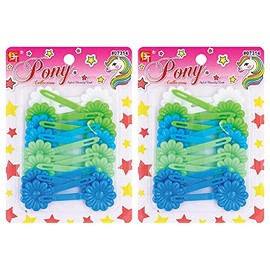 Beauty Town Hair Clips Barrettes – 32 PCS Colorful Hair Clip Pins for Kids Girls Toddlers Women 3" inches Barette Clips (Green/Blue Assorted)