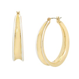 Robert Lee Morris Womens Molten Patina Curved Hoop Earrings